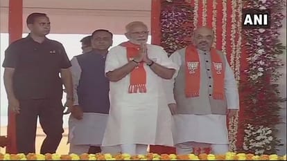 Gujarat Gaurav Yatra Samapan Mahasammelan Ahmedabad PM modi amit shah BJP seven lakh workers