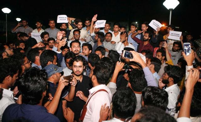 Slogans against RSS in AMU