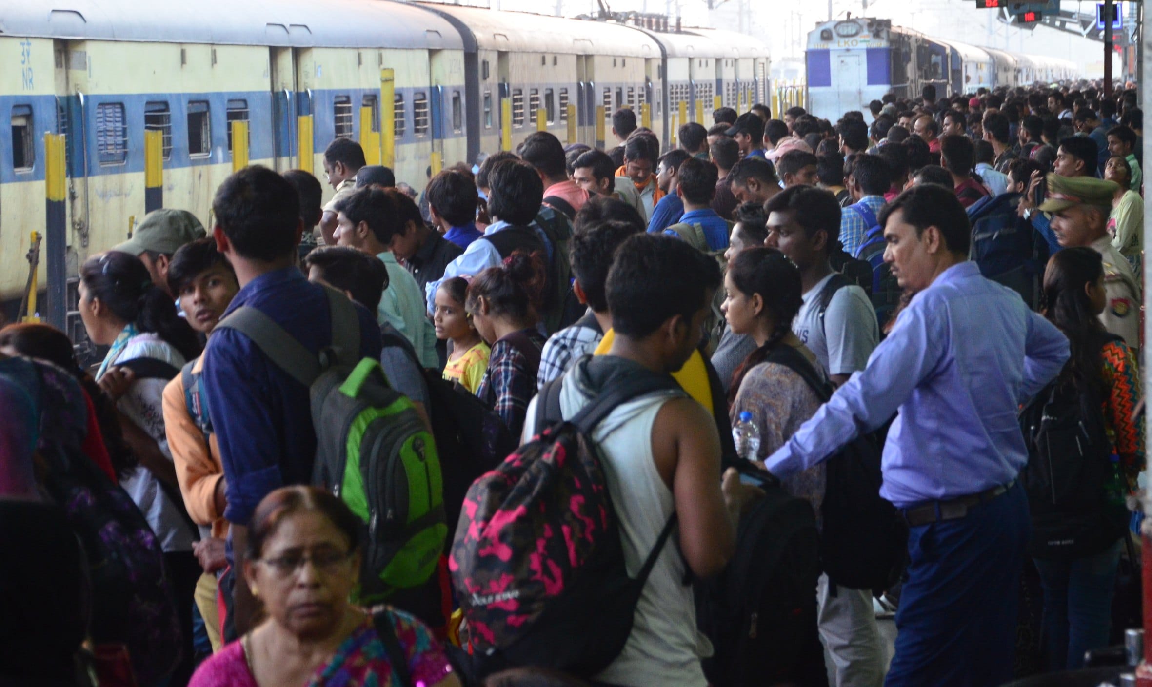 students entered from windows in trains at charbagh station
