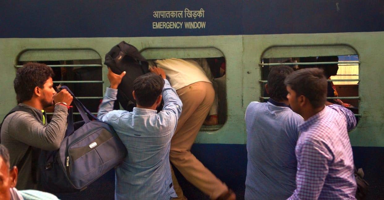 students entered from windows in trains at charbagh station