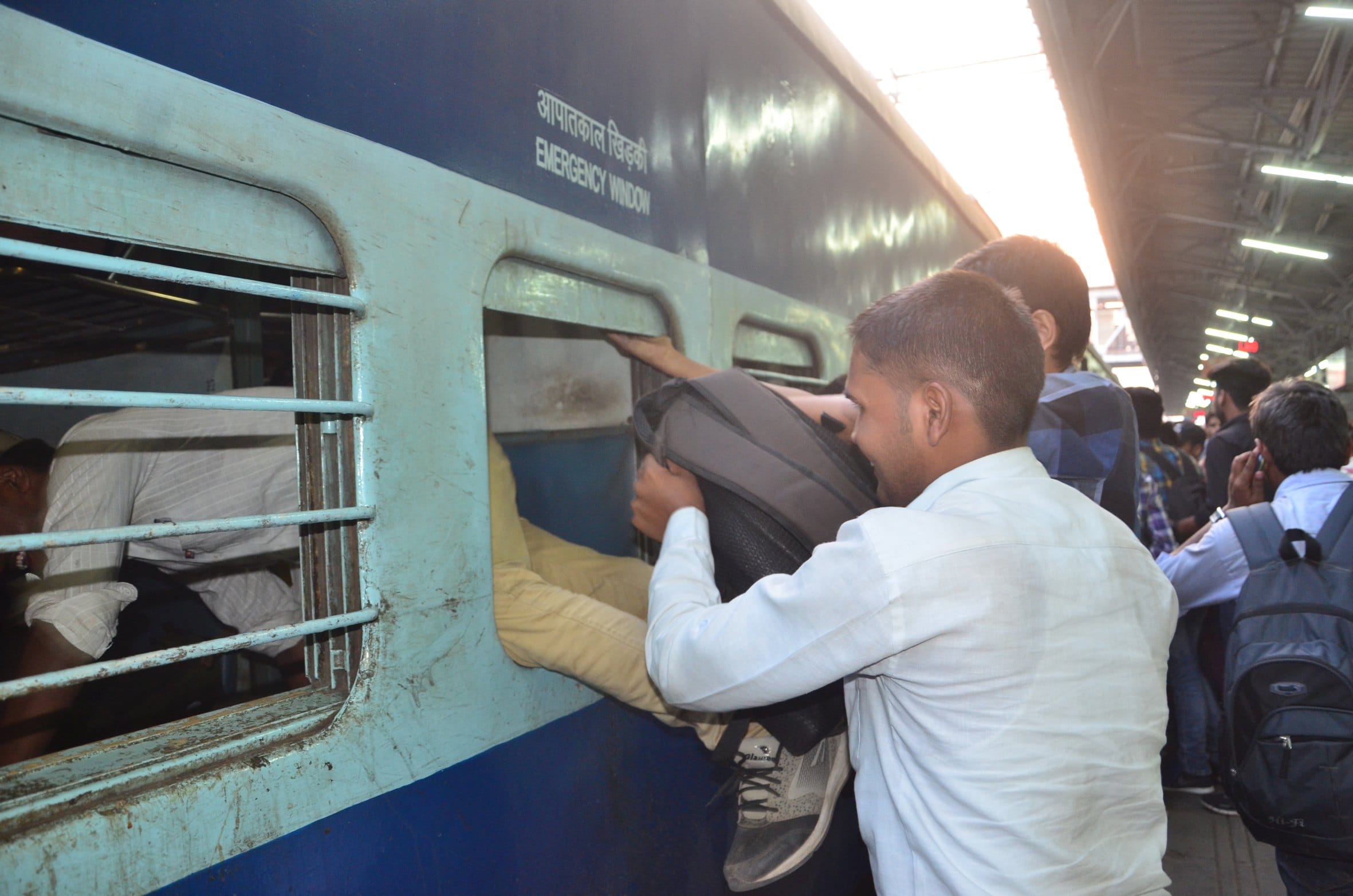 students entered from windows in trains at charbagh station