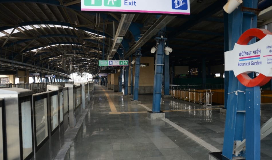 botanical garden metro station became the first interchange metro station outside delhi