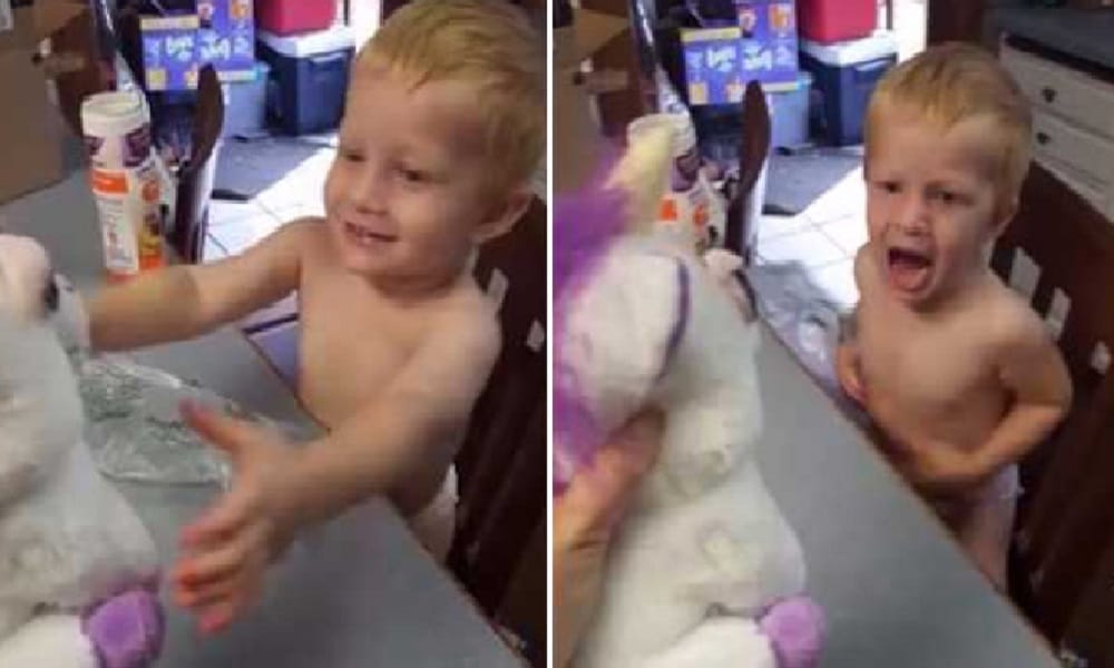 viral video of mum pranks son with scary toy 