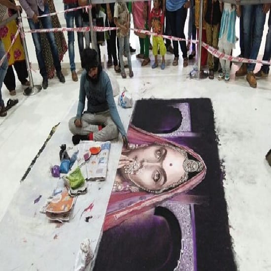 Padmavati Rangoli, Which Took 48 Hours To Make, Destroyed By Route