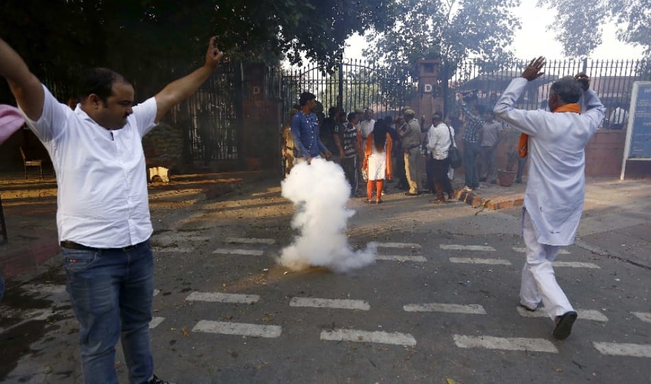 fourteen members of azad hind fauj burnt firecrackers outside the supreme court