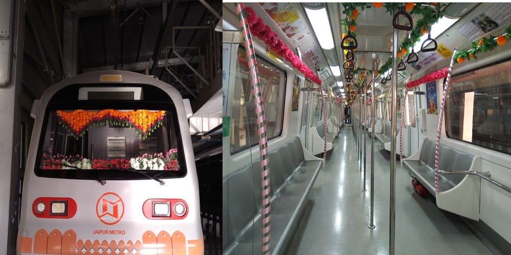 jaipur metro decorated colorfully on diwali occasion 