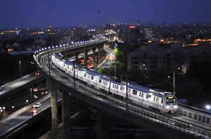 jaipur metro decorated colorfully on diwali occasion 