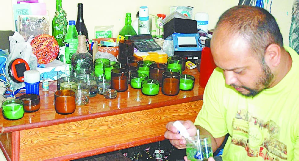 The shape of the lamp given to blank bottles collected from Chandak