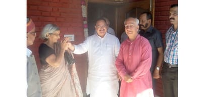 himachal assembly election 2017 jp nadda meet shanta kumar in palampur
