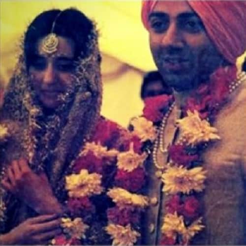 sunny deol wife pooja deol picture share by son karan deol