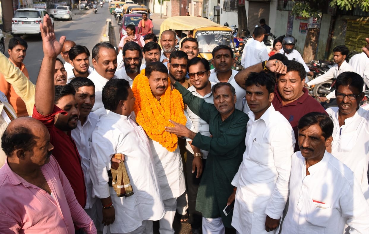 सपा नेता किसान का हुआ स्वागत