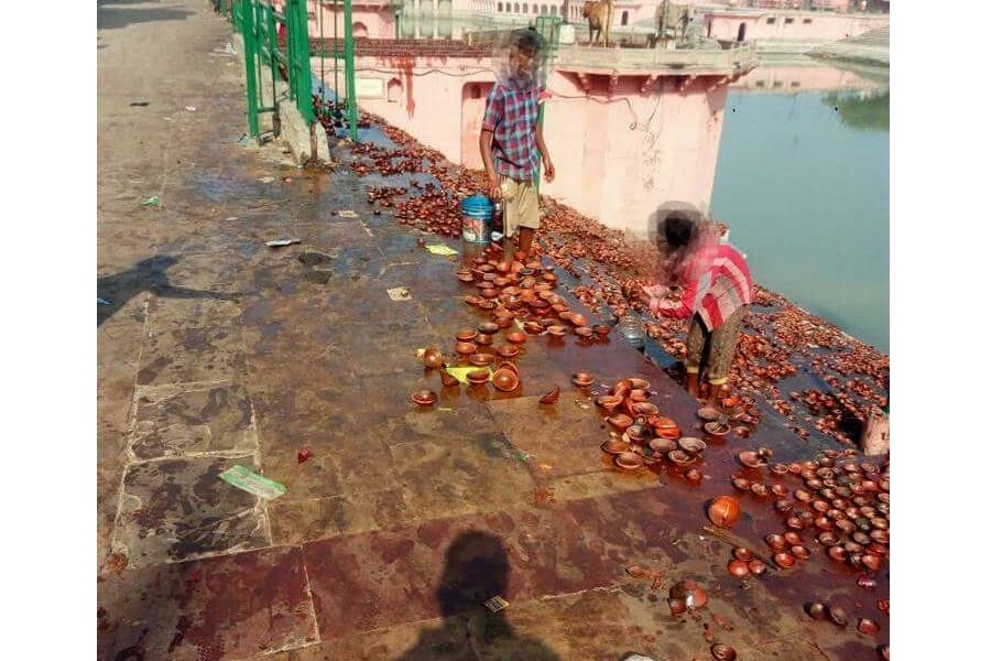 pics of ayodhya after diwali celebration.