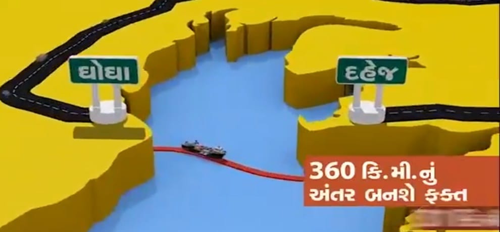 what is Ro-Ro ferry service of Gujarat inaugurated by PM narendra modi ghogha Dahej