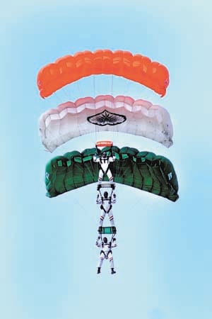 The jawans show up, the acrobatics in the sky