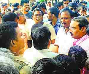 Businessman attacked. Protest