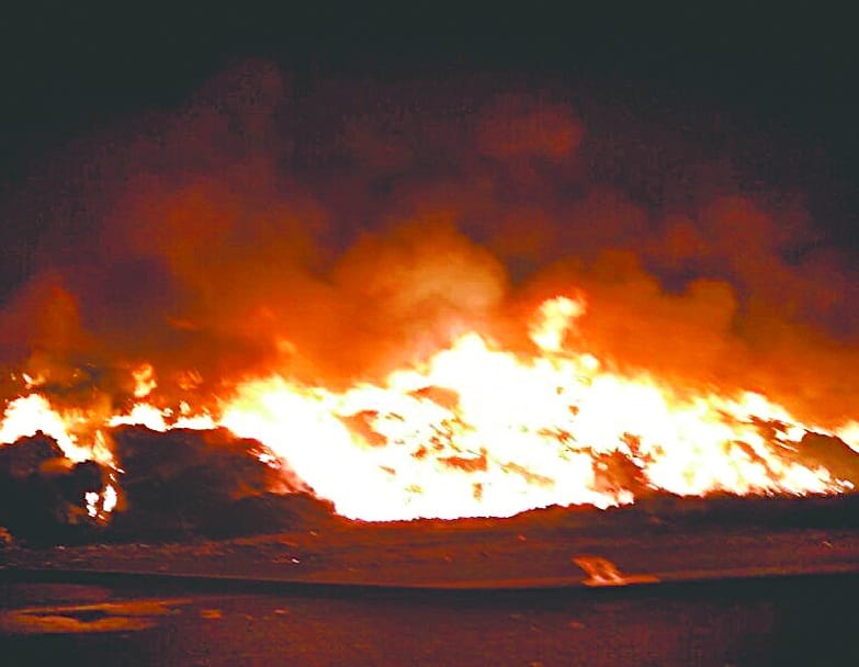 A fire in scrap warehouse in Dhaulpur 