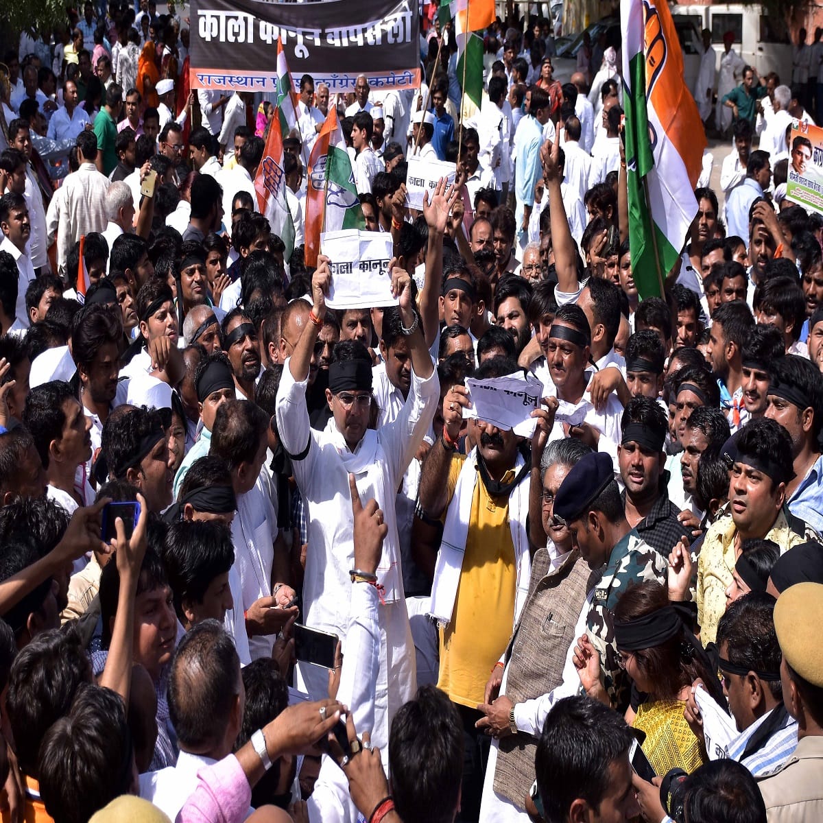 congress protest in pictures against rajasthan government-s controversial bill 