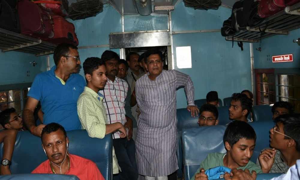 railway minister piyush goyal took feedback in mathura