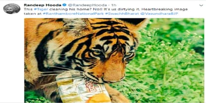 this actor shared heartbreaking image of a tiger of ranthambore 