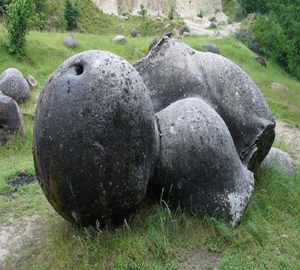 their are unique stone in Romania village where stone changes its shape quickly 