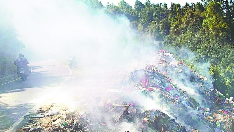 waste kept burning the second day