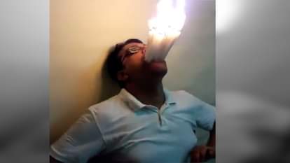 Man sets world record by putting 22 lit candles in mouth