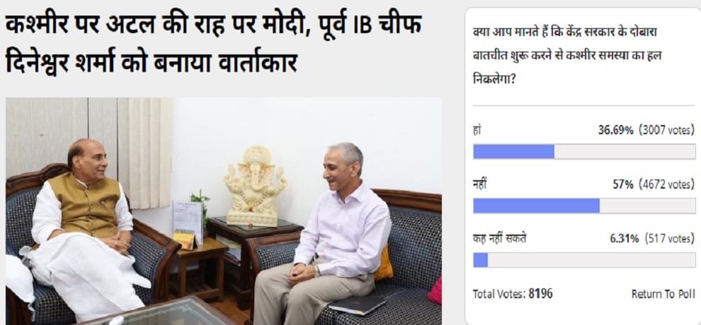 amar ujala poll: Starting dialogue will not solve Kashmir problem