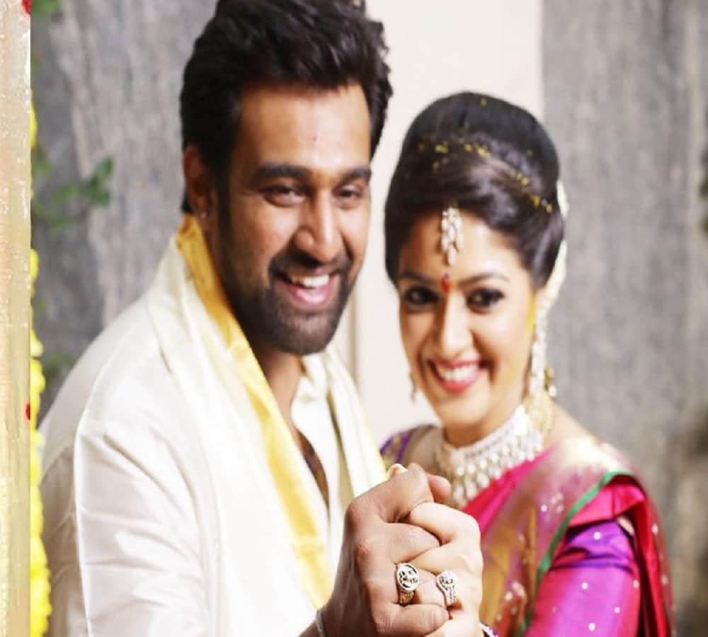 Kannada actors Chiranjeevi Sarja and Meghna Raj get engaged in Bengaluru