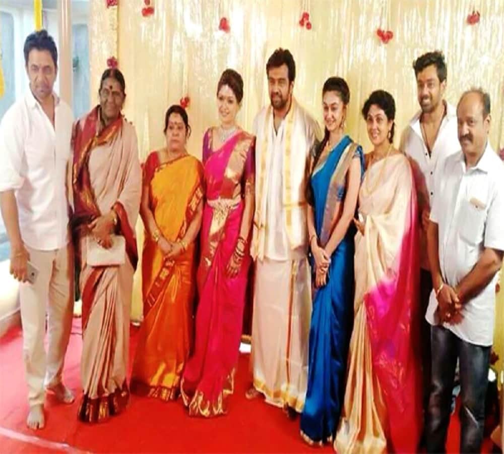 Kannada actors Chiranjeevi Sarja and Meghna Raj get engaged in Bengaluru
