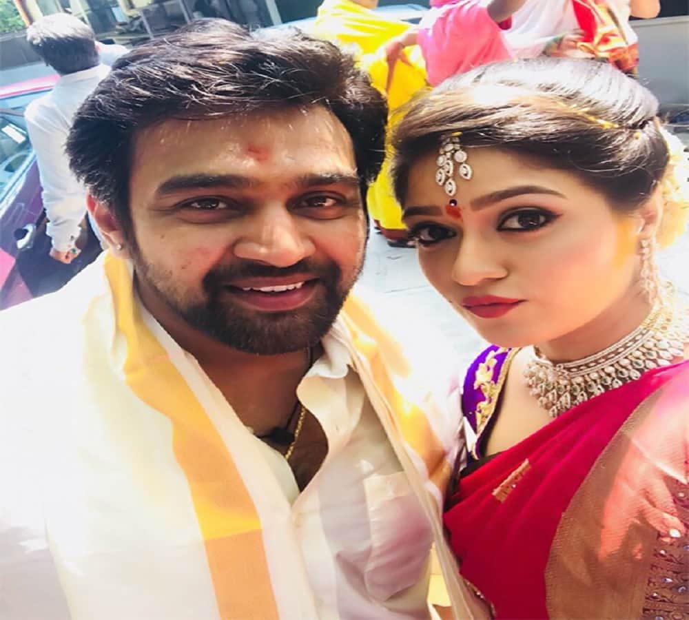 Kannada actors Chiranjeevi Sarja and Meghna Raj get engaged in Bengaluru