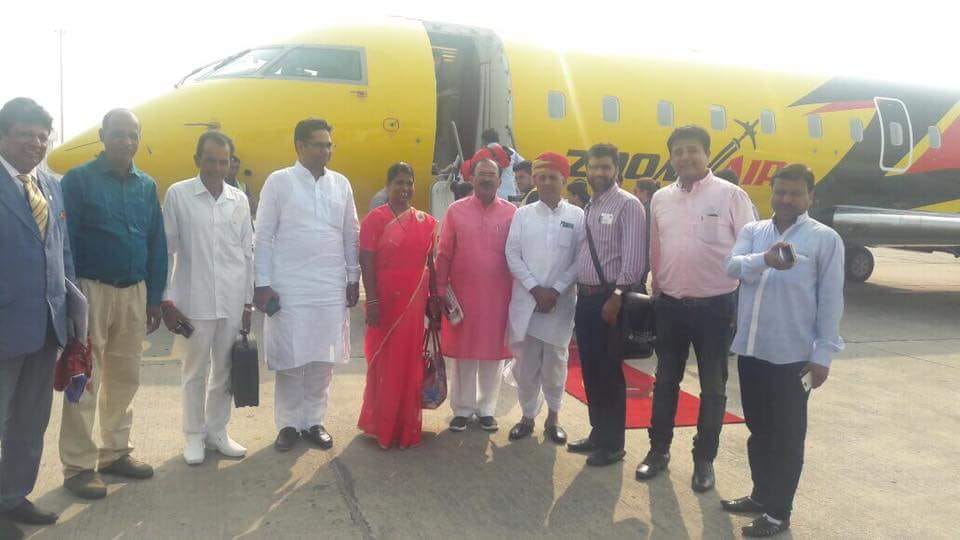 first flight from delhi to kishangarh landed at kishangarh airport for trial basis 