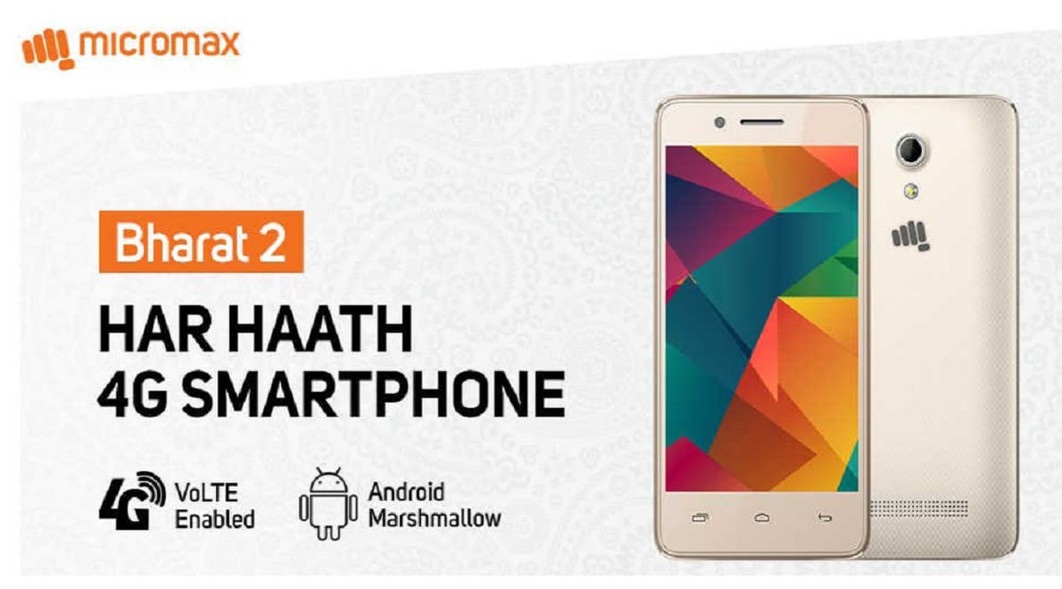 Vodafone launched Micromax Bharat 2 Ultra smartphone at Effective price of Rs 999