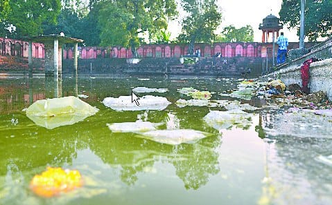 After the snake and fish bath, Chhath pooja of bath!