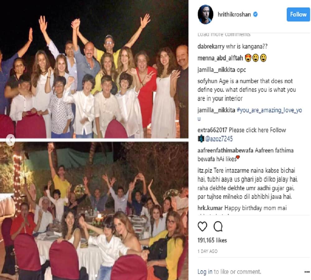 Hrithik Roshan shared his mother’s birthday photo on instagram, he's saw with his ex-wife