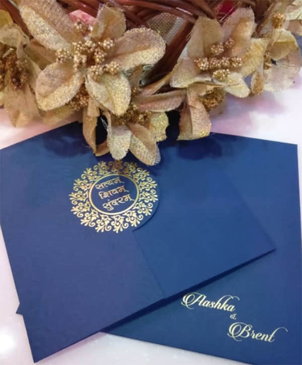 Aashka Goradia and Brent Goble wedding card pics out view pics