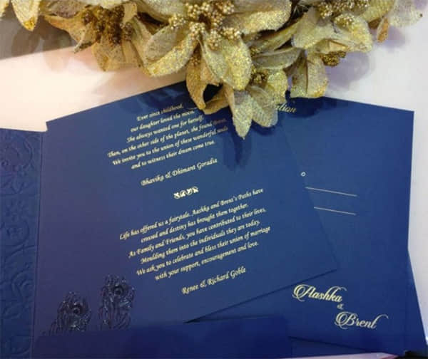 Aashka Goradia and Brent Goble wedding card pics out view pics