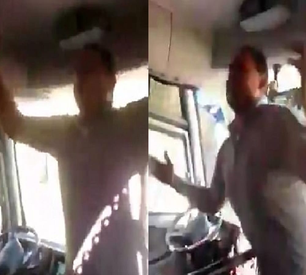 Video being Viral of Driver dance stunt in moving bus