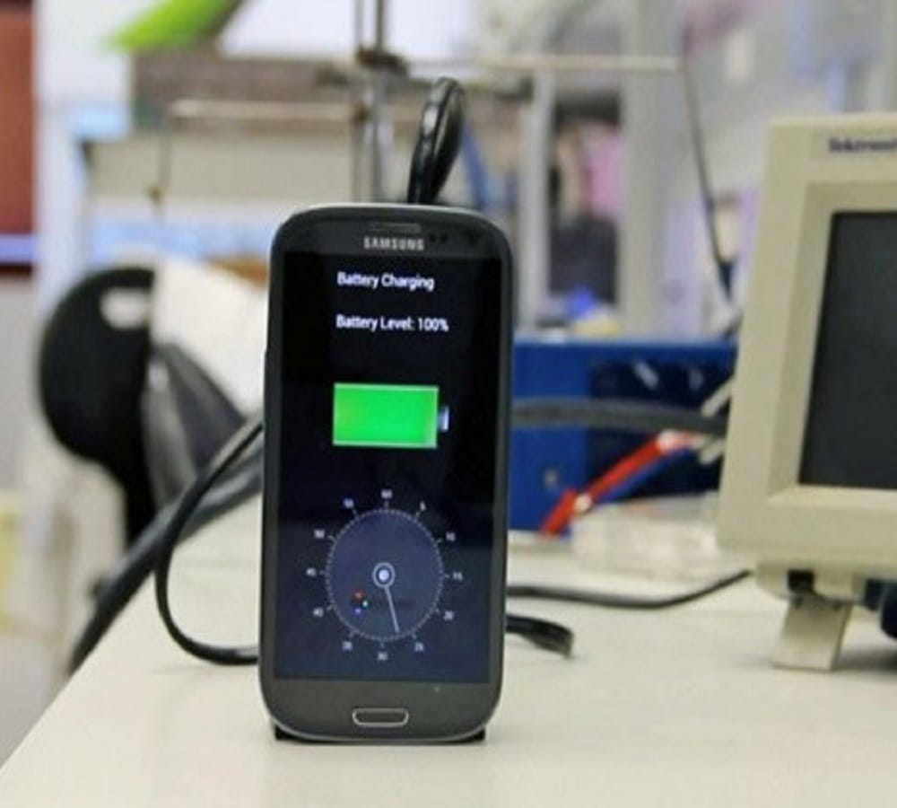 device in shoes made for mobile charging and light