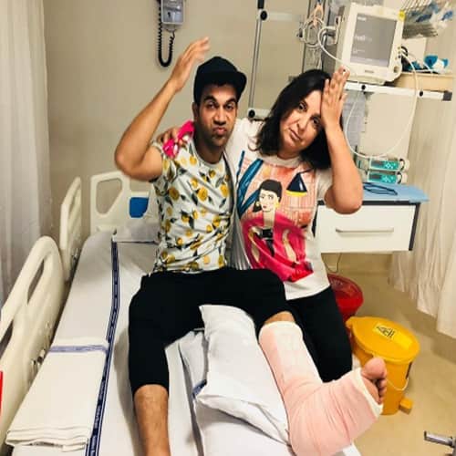 Rajkummar Rao promoting 'Shaadi Mein Zaroor Aana' with fractured leg from hospital