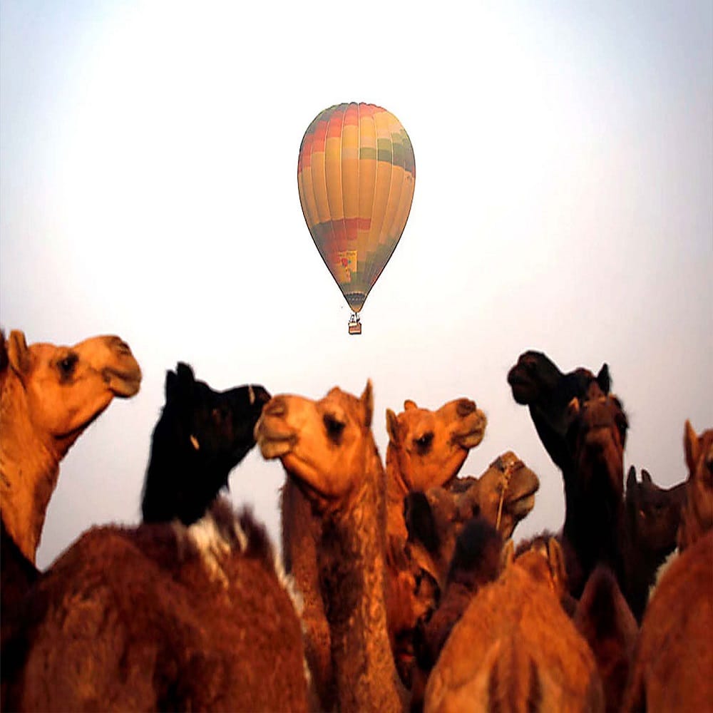 Hot air ballooning at Sangam beach, Sangam Darshan from 250 feet height