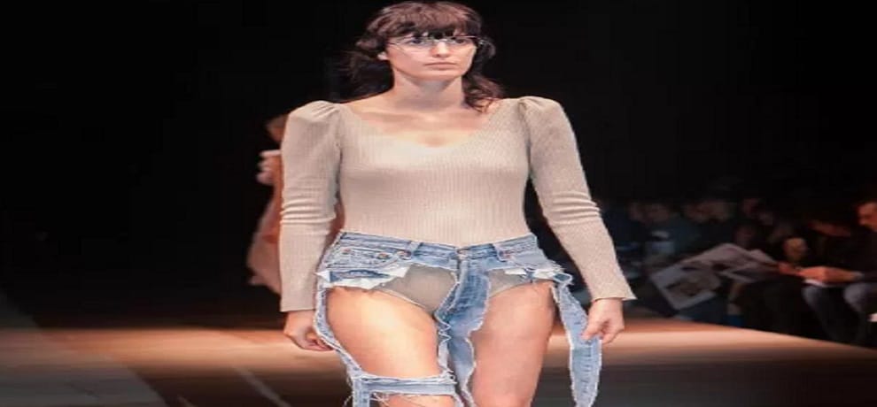 Japanese brand Thibaut launched Thong Jeans style on Amazon fashion week in Tokyo 