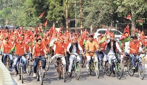 SP announces 'election' with cyclist rally