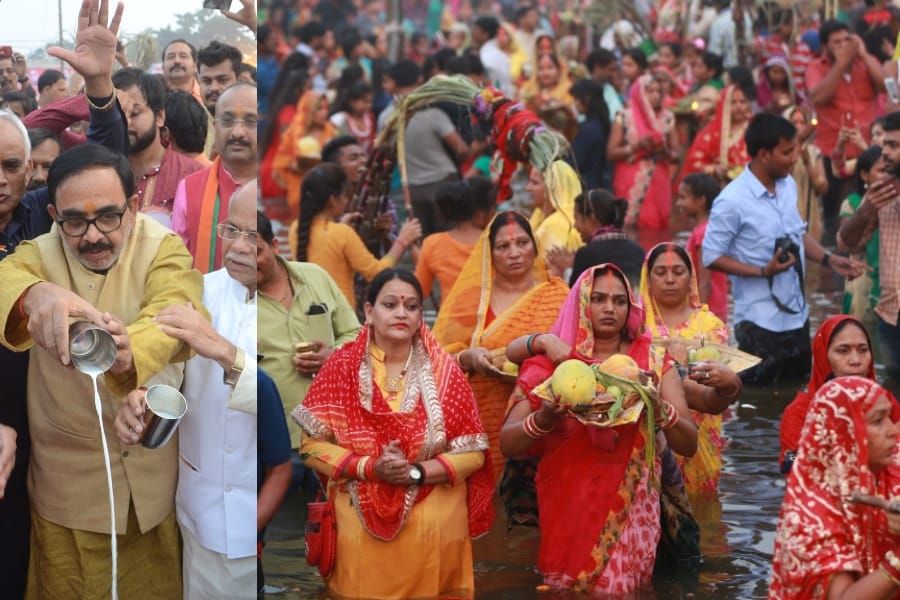 Chhath pooja celebration in Lucknow.