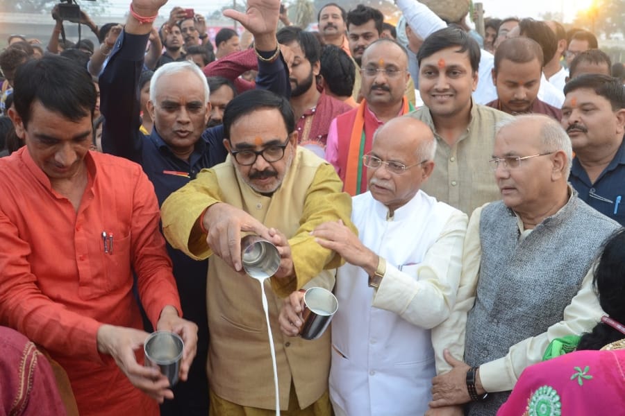 Chhath pooja celebration in Lucknow.