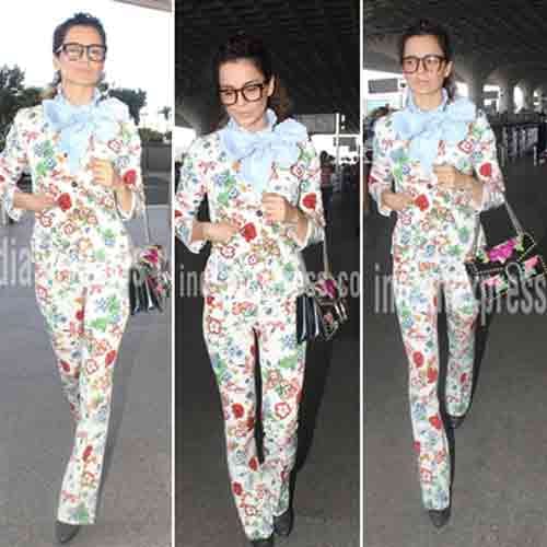 kangana ranaut ait airport with most expensive handbag