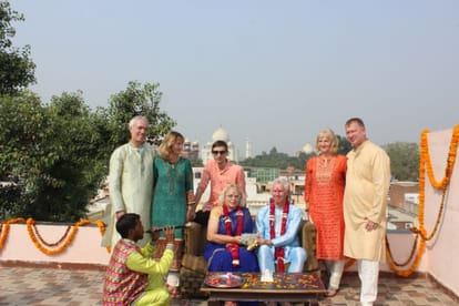 German couple marriage in front of taj mahal in agra 