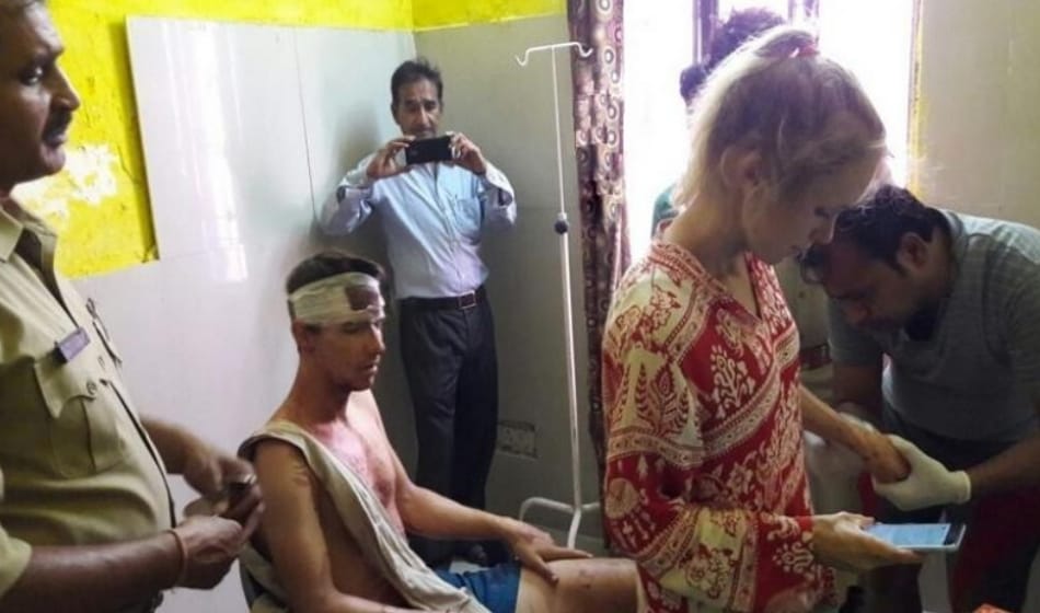 couple from Switzerland was beaten and now admitted in apollo hospital