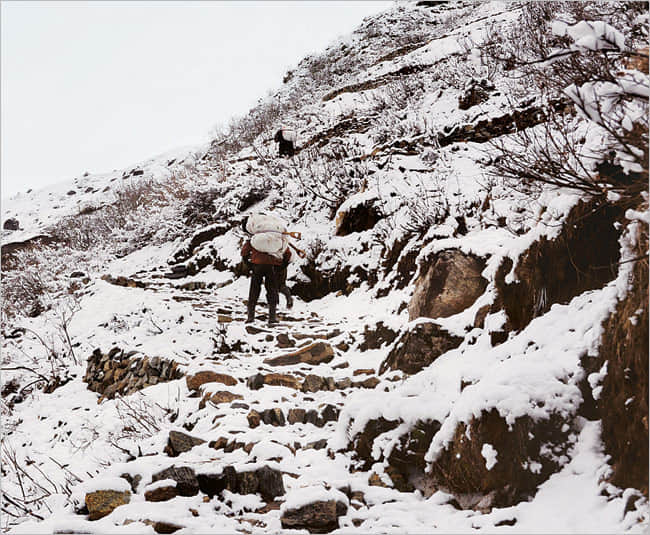 first snowfall in kedarnath dham campus