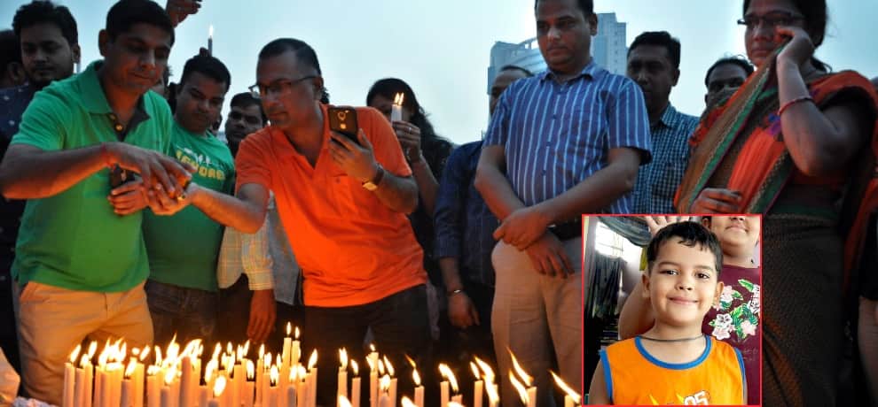 pradyumn thakur father started candle march for fighting against the injustice