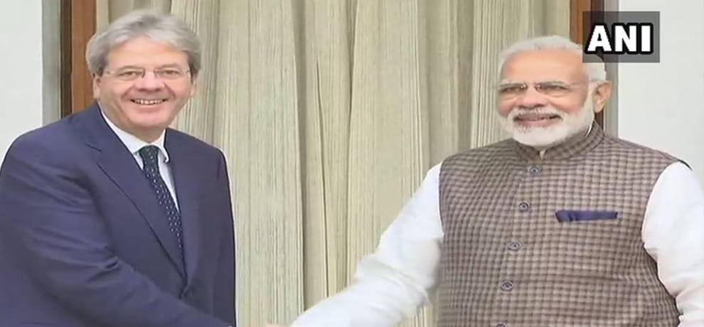 Italian PM Paolo Gentiloni india visit Narendra Modi Rashtrapati Bhavan